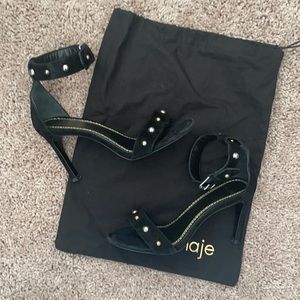 Maje black suede heels